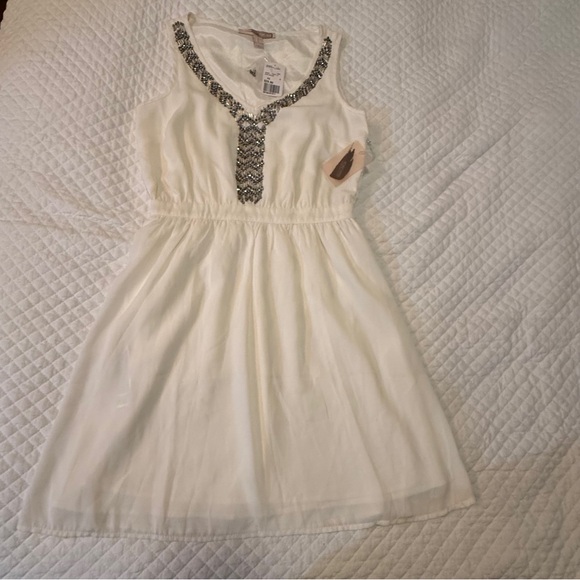 New with Tags! Forever 21 White Dress with Silver Accents - Picture 3 of 16